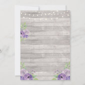 Foto Verjaardagsfeest Bloemen Paarse Hout 2 Afbeel Kaart (Achterkant)