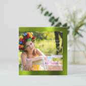Foto Verjaardagsfeest Cali Green Metal Kaart (Staand voorkant)