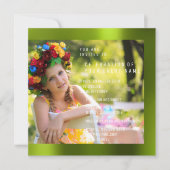 Foto Verjaardagsfeest Cali Green Metal Kaart (Voorkant)