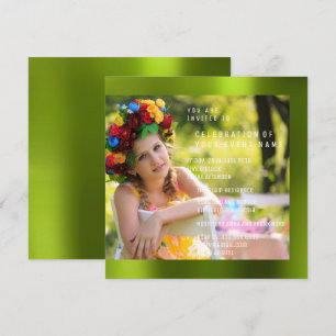 Foto Verjaardagsfeest Cali Green Metal Kaart