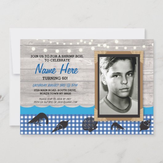 Foto Verjaardagsfeest Garnalen Kook Vis en Vis Uit Kaart (Voorkant)