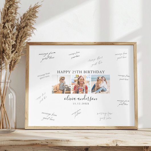 Foto verjaardagsfeest gast handtekening poster