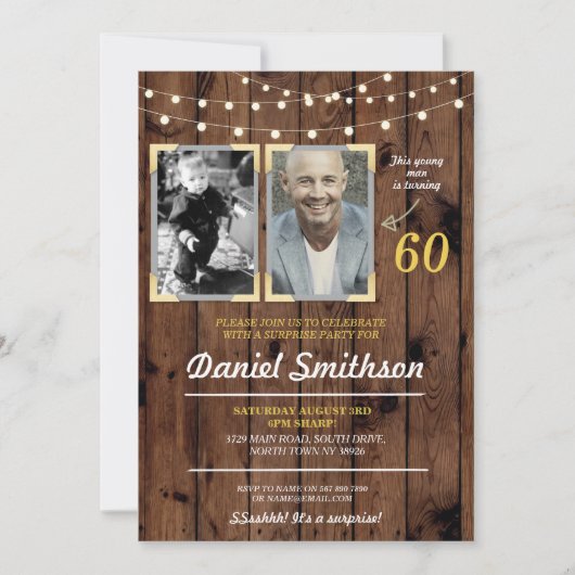 Foto Verjaardagsfeest Mannen Afbeeldingen Surprise Kaart (Voorkant)