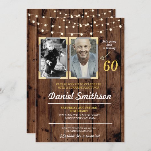 Foto Verjaardagsfeest Mannen Afbeeldingen Surprise Kaart