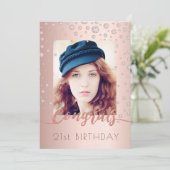 Foto Verjaardagsfeest roos gouden diamanten Kaart (Staand voorkant)