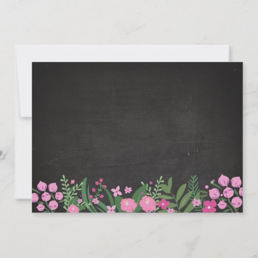 Foto Verjaardagsfeest Roze Bloemen Elke Leeftijd U Kaart (Achterkant)