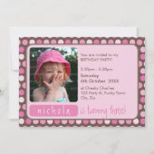 FOTO VERJAARDAGSFEEST UITNODIGT :: spotty 4L Kaart (Voorkant)