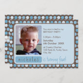 FOTO VERJAARDAGSFEEST UITNODIGT :: spotty 5L Kaart (Voorkant / Achterkant)