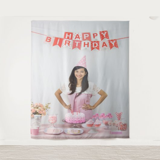 Foto verjaardagsfeest wandkleed (Voorkant)