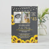 Foto Verjaardagsfeest Zonnebloem Krijt 2 Afbeeldin Kaart (Staand voorkant)