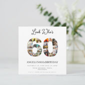 foto verjaardagsfeestje maandag 60 jaar geworden kaart (Staand voorkant)