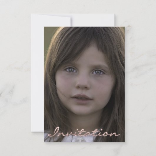 Foto Verjaardagsfeestje Roos Gouden Glitter Kaart (Achterkant)