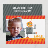 FOTO VERJAARDAGSFEESTJE UITNODIGT :: robot dansen Kaart (Voorkant / Achterkant)