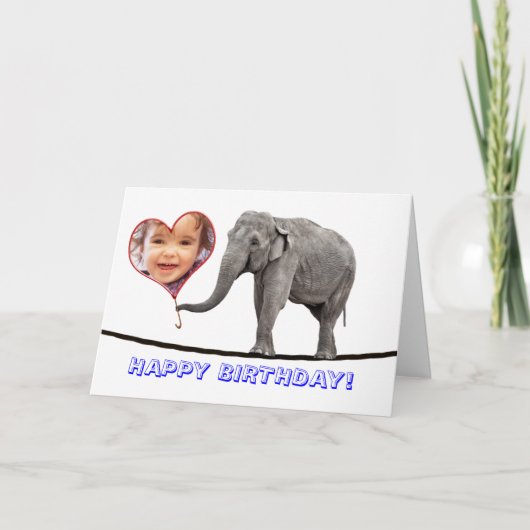 Foto Verjaardagskaart, koorddansende olifant Kaart (Voorkant)