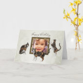 Foto Verjaardagskaart met speelse katten Kaart (Gele Bloem)