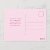 Foto Verjaardagsmeisje Mooi Roze Monogram Chic Briefkaart (Achterkant)
