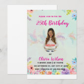 Foto Verjaardagsuitnodiging – Bewerkbare Sjabloon Kaart (Voorkant / Achterkant)