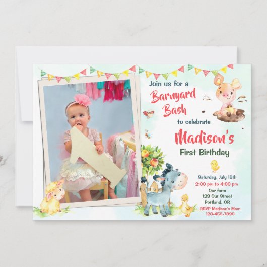 Foto verjaardagsuitnodiging Kwekerdieren nodigen u Kaart (Voorkant)