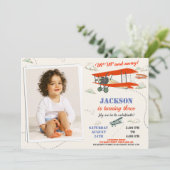 Foto verjaardagsuitnodiging Pilot-party Kaart (Staand voorkant)