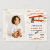 Foto verjaardagsuitnodiging Pilot-party Kaart (Voorkant / Achterkant)