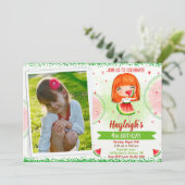 Foto: verjaardagsuitnodiging voor Watermelon Kaart (Staand voorkant)