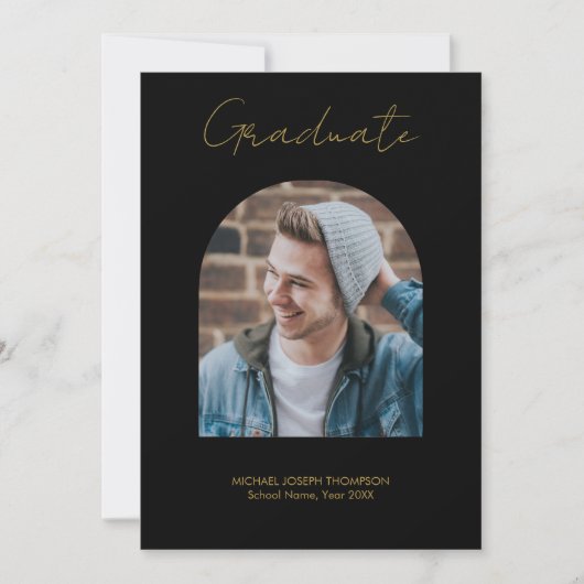 Foto Verklaring Afstuderen Zwart Goud Aankondiging (Voorkant)