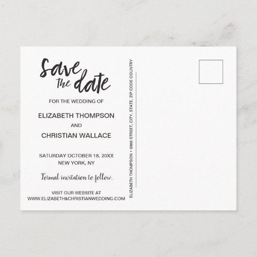 Foto verloving afbeeldingen Chalkboard Aankondigingskaart (Achterkant)