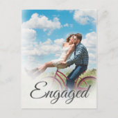 Foto Verloving Elegant Simple Moderne Script Briefkaart (Voorkant)