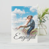 Foto Verloving Elegant Simple Moderne Script Kaart (Staand voorkant)