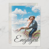 Foto Verloving Elegant Simple Moderne Script Kaart (Voorkant / Achterkant)