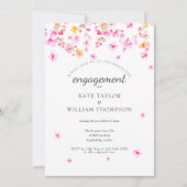 Foto Verloving Elegant Waterverf Blossom Kaart (Voorkant)