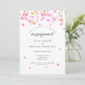 Foto Verloving Elegant Waterverf Blossom Kaart (Staand voorkant)