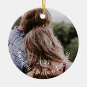 Foto Verloving Holiday Keepomwille Kerstmis Cerami Keramisch Ornament (Voorkant)