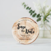 Foto verloving Hout Grain Rustic Wedding Kaart (Staand voorkant)