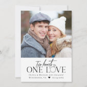 Foto Verloving kondiging Twee harten één liefde Aankondiging (Voorkant)