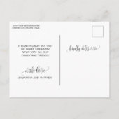 Foto Verloving Ronde Logo Script, Verloving Aankondigingskaart (Achterkant)