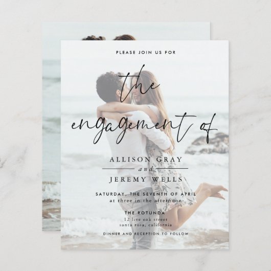 Foto Verloving Uitnodiging (Voorkant / Achterkant)