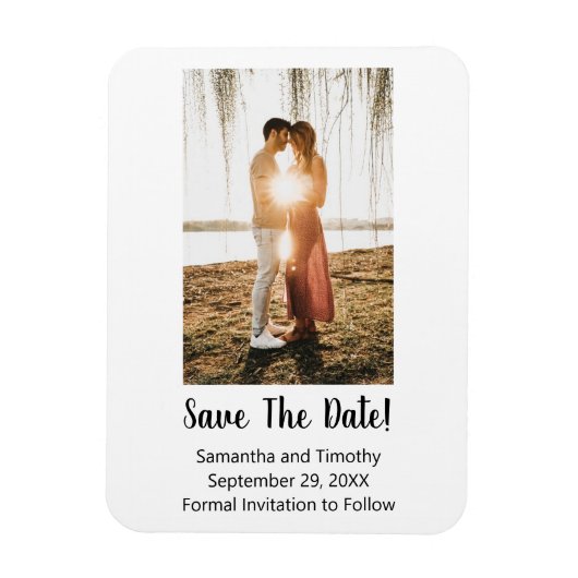 Foto Verloving Wedding Save the Date Kaart Magneet (Verticaal)
