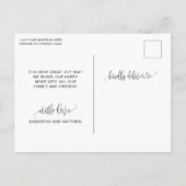 Foto, Verloving, Witte Calligrafie Verlovingsfeest Aankondigingskaart (Achterkant)