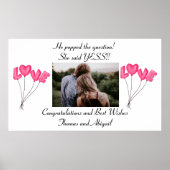 Foto-verlovings poster Roze Liefdesballonnen (Voorkant)