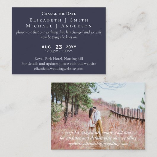 FOTO Verplaatsing datum uitstel incl. ENVL. Advieskaart (Voorkant / Achterkant)