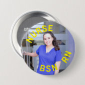 Foto verpleegkundige BSN RN 3 inch cirkel Ronde Button 7,6 Cm (Voorkant /achterkant)