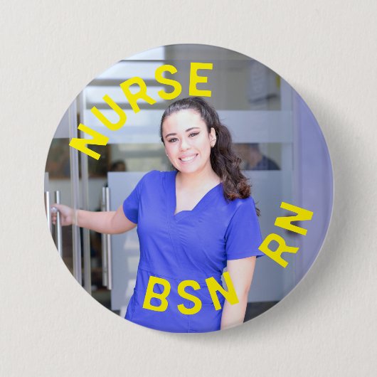 Foto verpleegkundige BSN RN 3 inch cirkel Ronde Button 7,6 Cm (Voorkant)