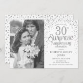 Foto verrassing 30ste verjaardag - Witte zilver Kaart (Voorkant / Achterkant)