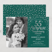 Foto verrassing 55ste verjaardag - Groen Zilver Kaart (Voorkant / Achterkant)