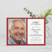 Foto Verrassing Pensioen Partij | Rood en Goud Kaart (Staand voorkant)