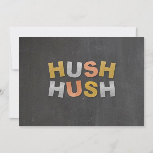 Foto verrassingsverjaardagsfeestje Hush Hush metaa Kaart (Achterkant)