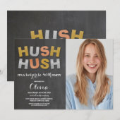 Foto verrassingsverjaardagsfeestje Hush Hush metaa Kaart (Voorkant / Achterkant)
