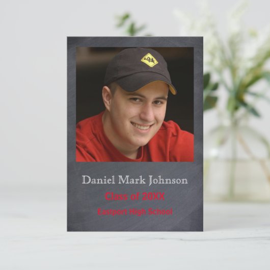 Foto verticaal - 3x5 Afstuderen aankondiging (Staand voorkant)