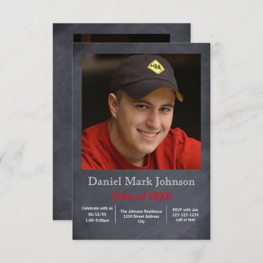 Foto verticaal - 3x5 Afstuderen aankondiging (Voorkant / Achterkant)